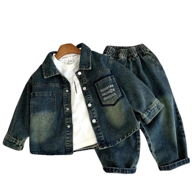 Two piece set of children's and baby's denim clothing eprolo