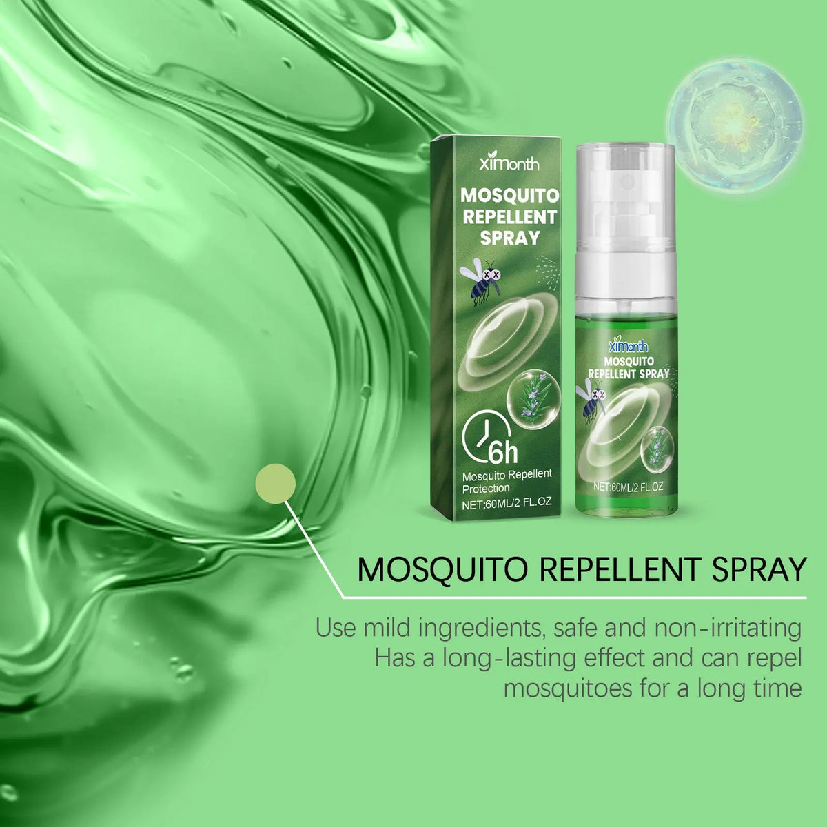 Ximonth Mosquito Repellent Spray for Home, Camping, Outdoor Activities - Portable Insect Bite Prevention and Mosquito Repellent Liquid eprolo