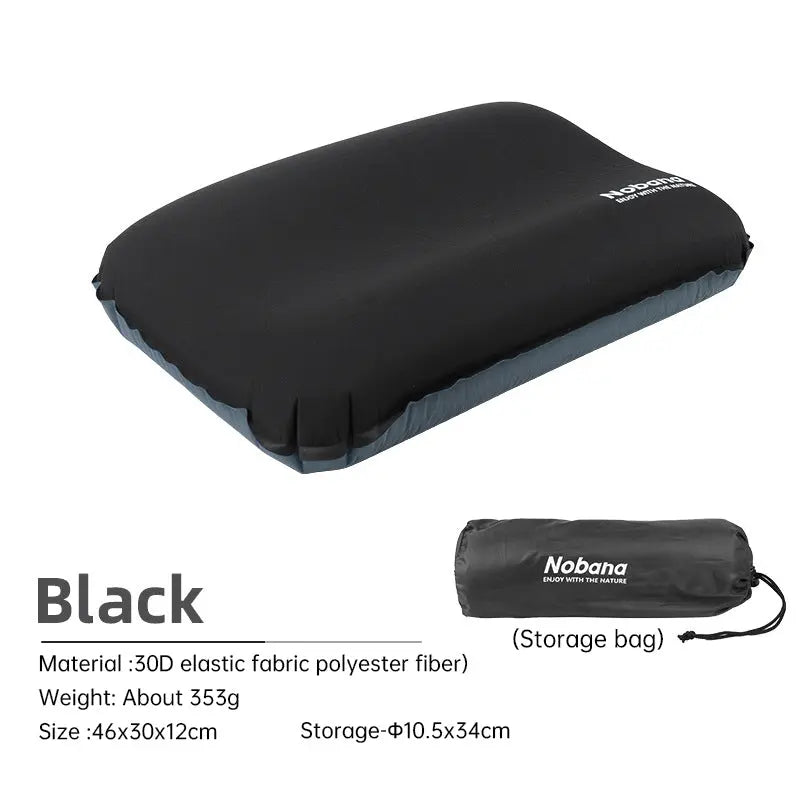 Outdoor 3D Sponge Pillow Automatic Inflatable Pillow Camping Tent Air Cushion Pillow Travel Portable Cervical Neck Pillow eprolo