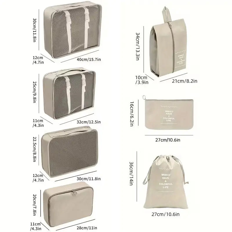 7PCS Packing Cubes for Suitcase – Travel Organizer & Storage Bag Set, Luggage Essentials eprolo