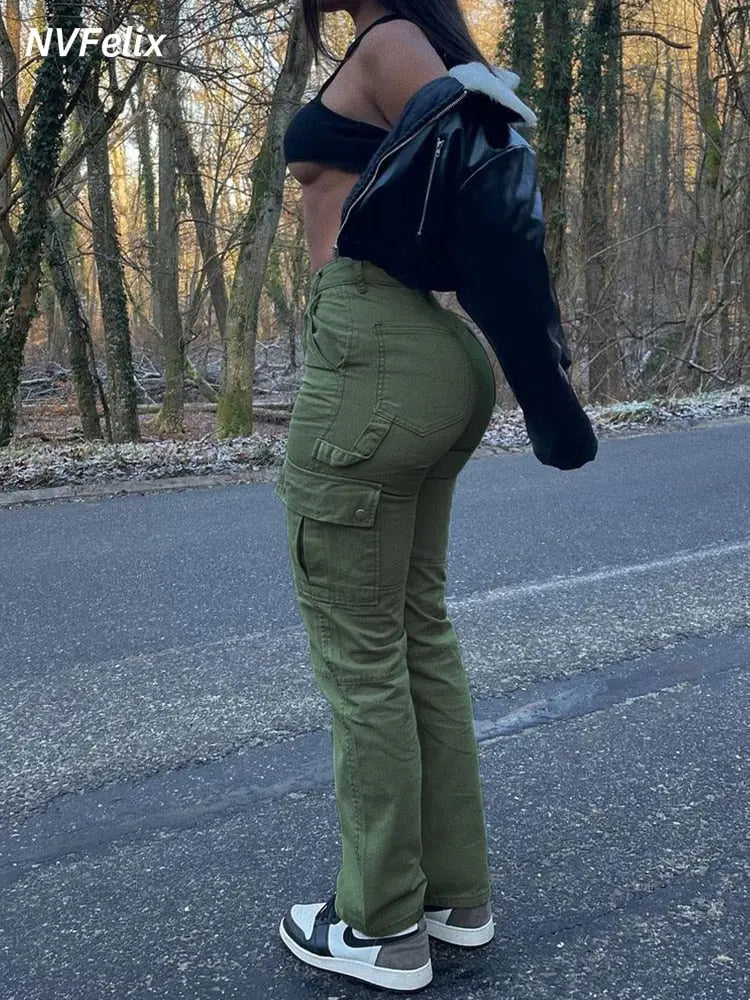 High Waist Cargo Pants Stylish My Store