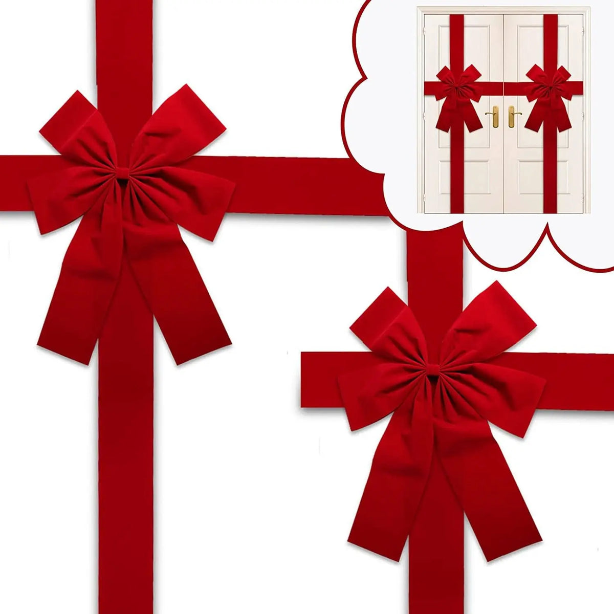 Christmas Door Hanging Bow Ribbon My Store