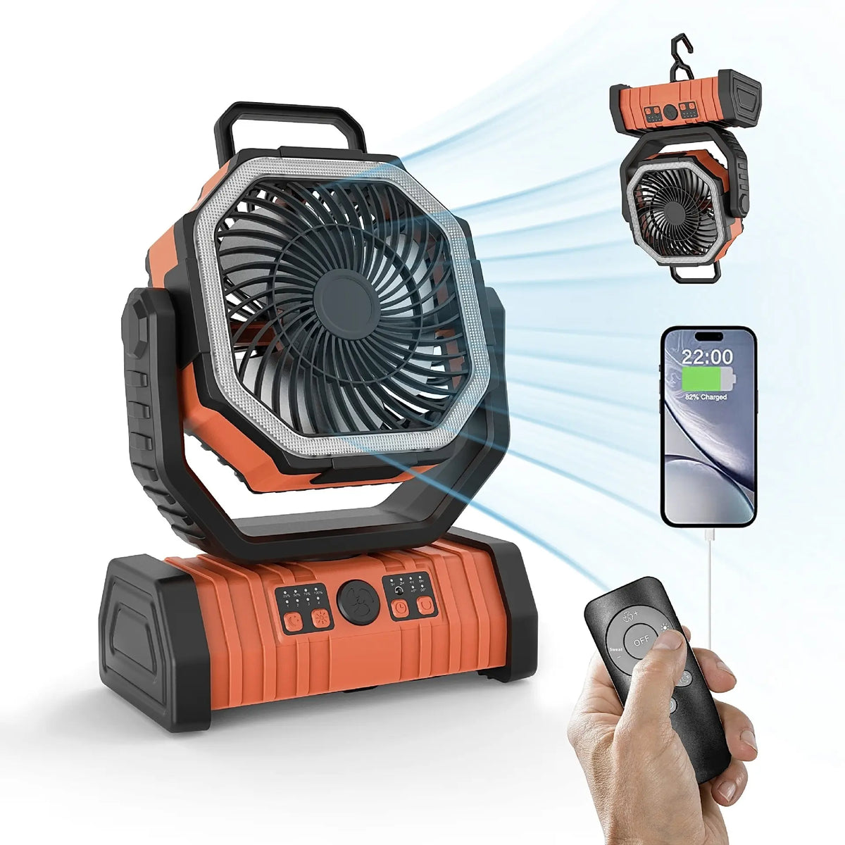 Outdoor Household Power Bank LED Light Camping Fan MyStore