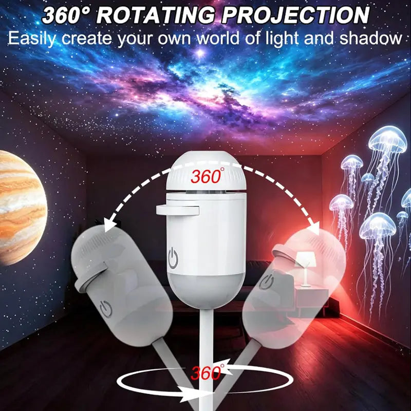 5D Holographic Galaxy & Ocean Projector – Smart LED Night Light with 24 Films for Bedroom & Party Décor eprolo
