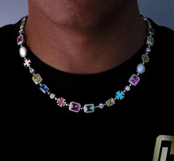 Gold-Plated Hip-Hop Gemstone Necklace MyStore