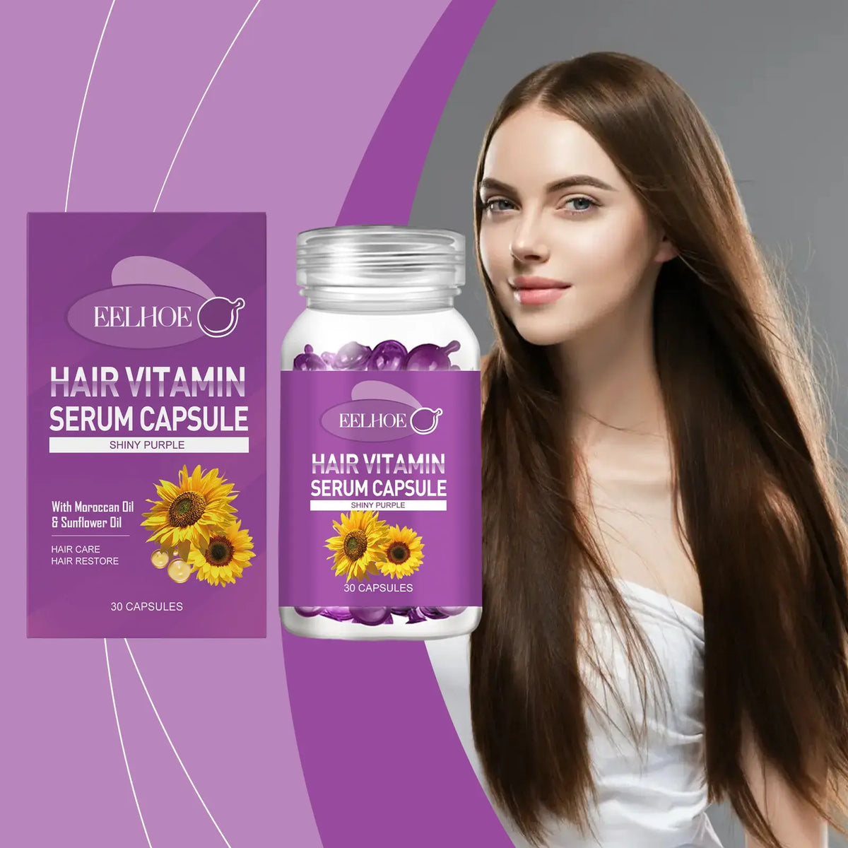 EELHOE Hair Essential Oil Treatment Capsule Scalp Massage Nutrition Moisturizing Hair Repair Supple Care Essential Oil eprolo