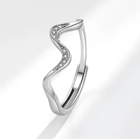 Water Wave Silver Ring in Fashion Design My Store