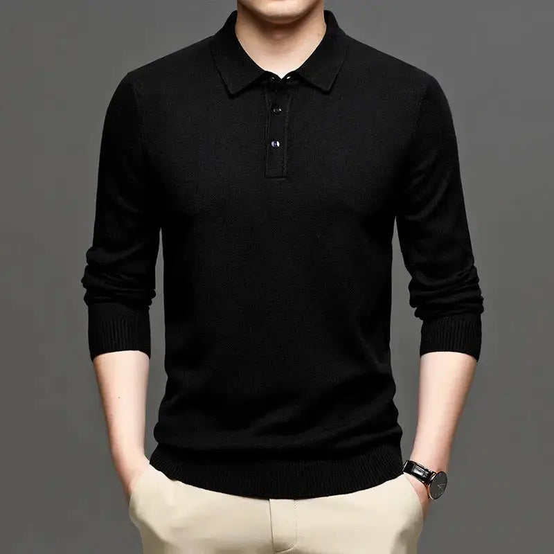 Men's Lapel Knit Pullover Sweater My Store