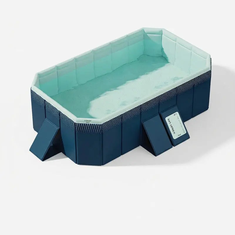 Large Foldable Rectangular Family Swimming Pool, Non-Inflatable Above Ground Pool, Easy Setup Outdoor Pool for Adults and Kids eprolo
