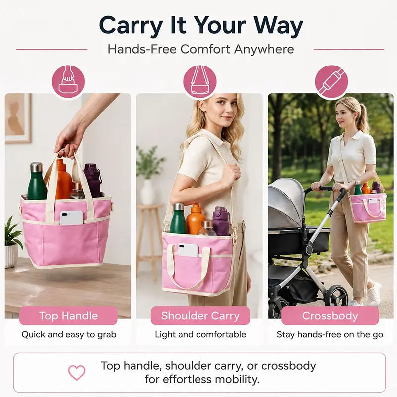 4-Compartment Leakproof Drink Carrier Bag – Adjustable Strap Beverage Holder for Car & Travel eprolo