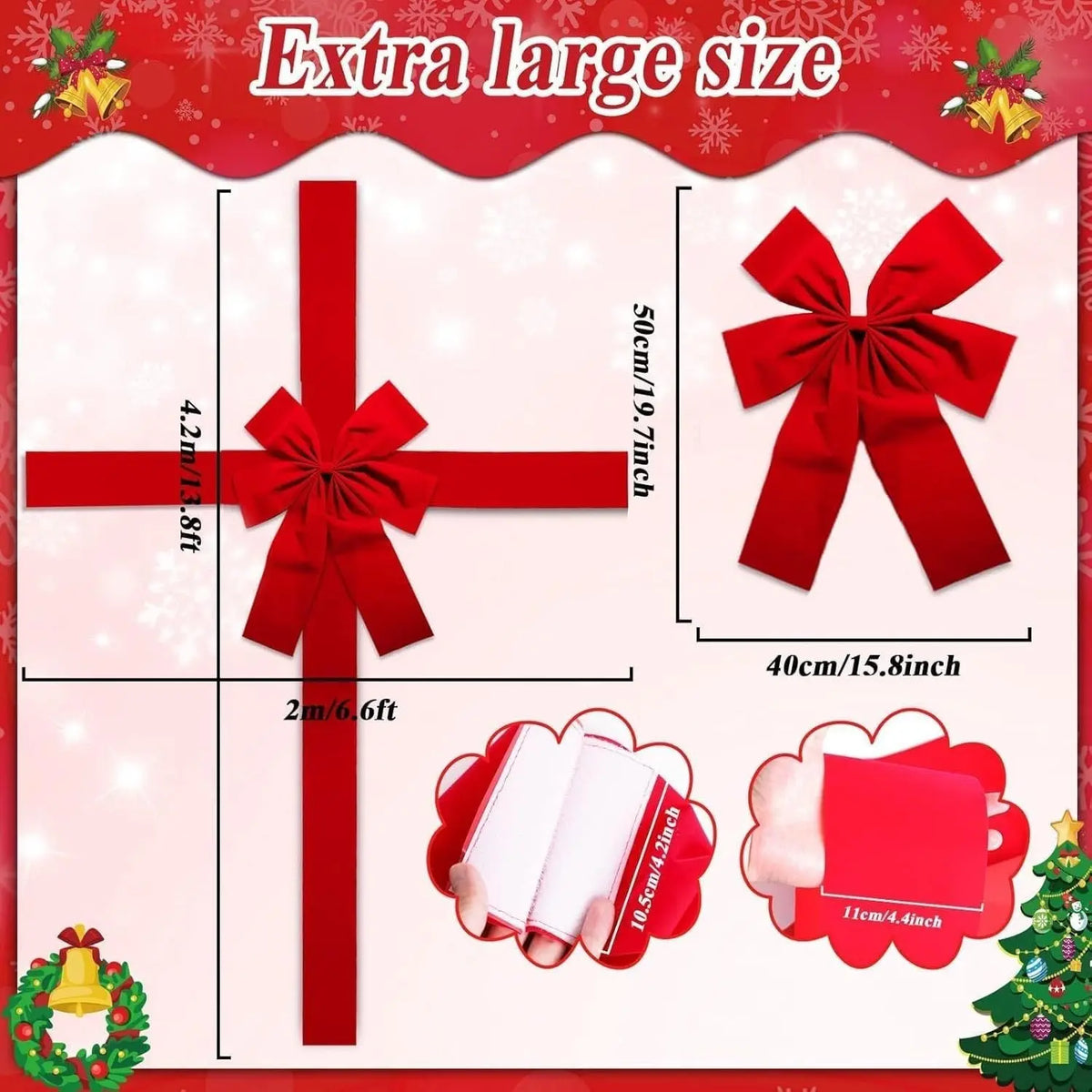 Christmas Door Hanging Bow Ribbon My Store