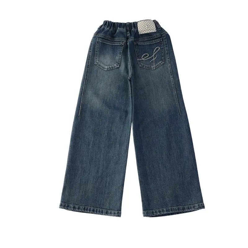 Girls' Casual Wide-Leg Jeans Pants eprolo