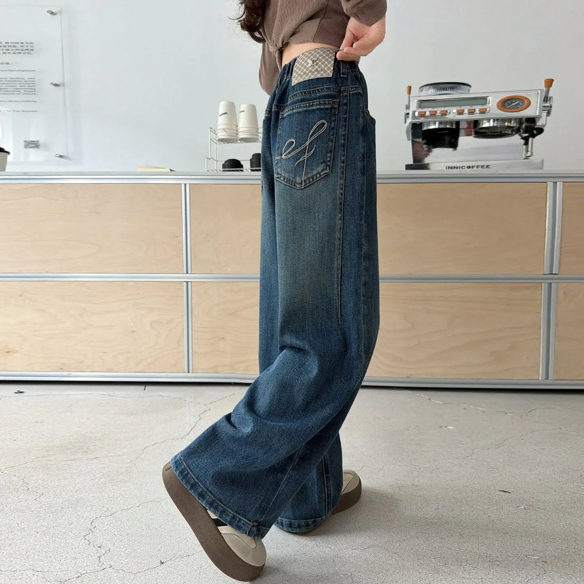 Girls' Casual Wide-Leg Jeans Pants eprolo