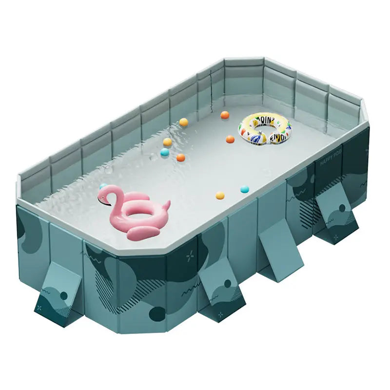 Large Foldable Rectangular Family Swimming Pool, Non-Inflatable Above Ground Pool, Easy Setup Outdoor Pool for Adults and Kids eprolo
