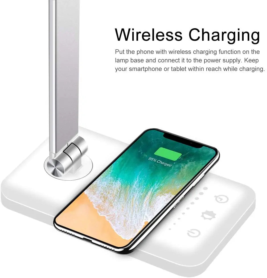5 Lighting Mode LED Desk Lamp + Wireless Phone Charger MyStore