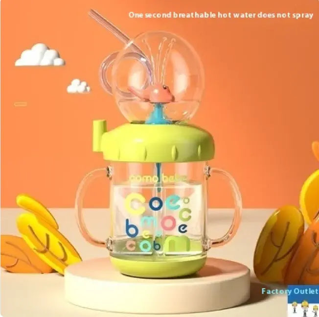Children's Whale Cartoon Diving Fountain Water Bottle - Tritan Leakproof Sippy Cup (Various Sizes & Colors) My Store