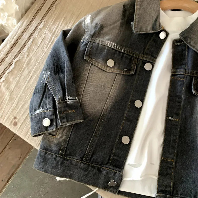 Children's denim jacket long pants two-piece set eprolo
