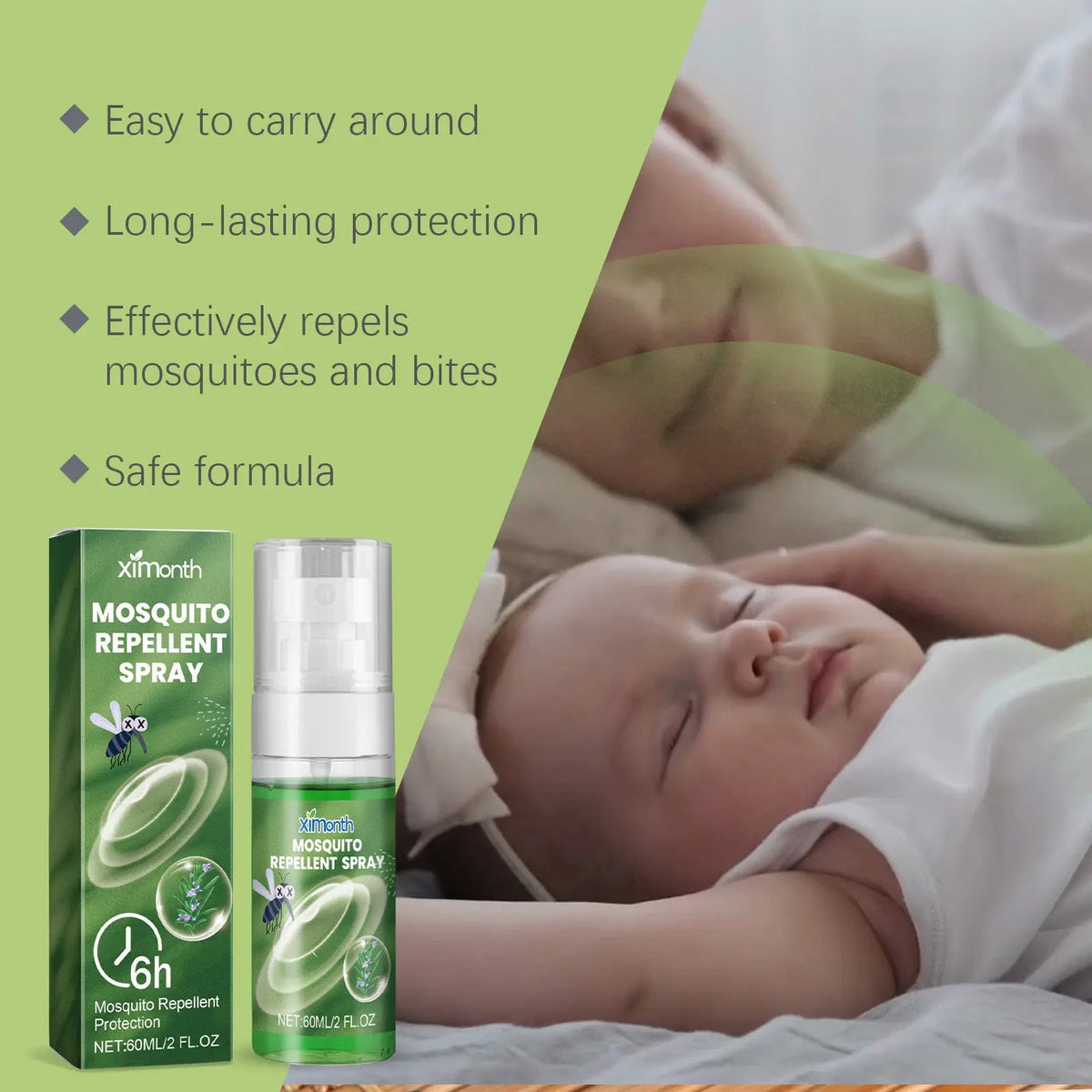 Ximonth Mosquito Repellent Spray for Home, Camping, Outdoor Activities - Portable Insect Bite Prevention and Mosquito Repellent Liquid eprolo