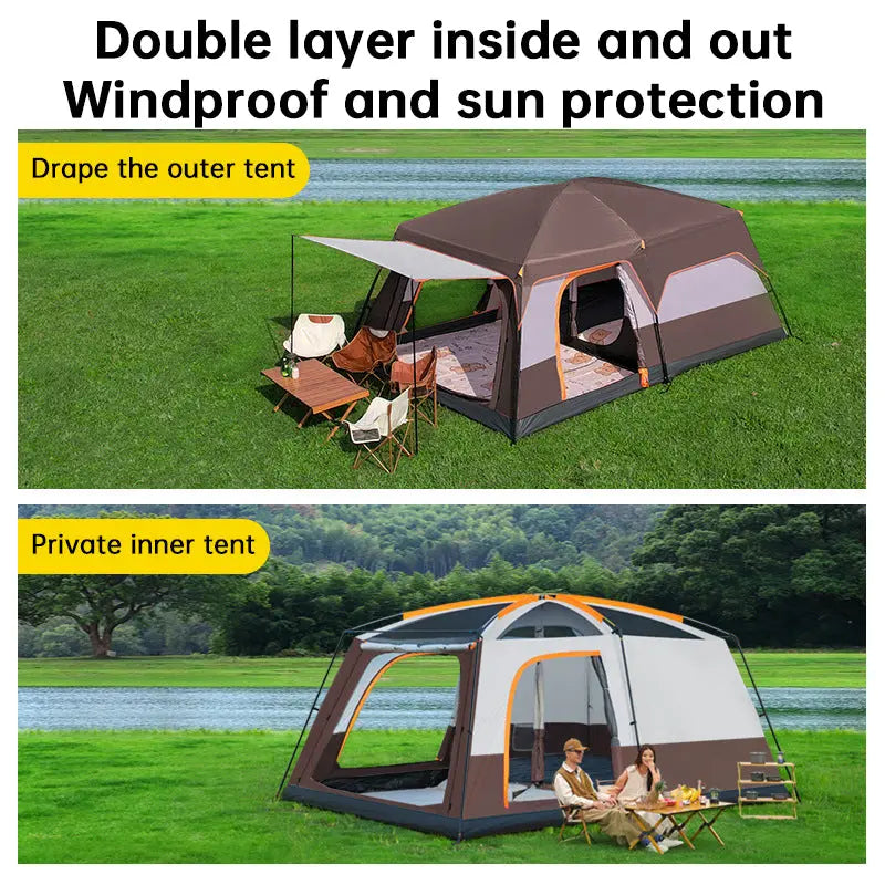 4-6 Person Family Camping Tent, Waterproof Portable Tent with Carry Bag for Car Camping eprolo