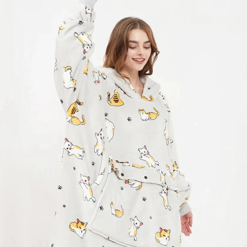 Heated Hoodie Blanket – Wearable Electric Plush Blanket with Adjustable Heat & Pockets My Store
