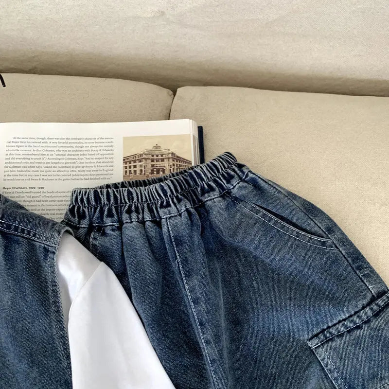 Children's vest pants denim three piece set eprolo