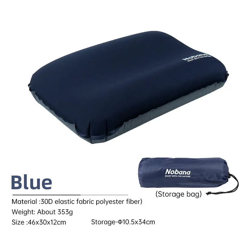 Outdoor 3D Sponge Pillow Automatic Inflatable Pillow Camping Tent Air Cushion Pillow Travel Portable Cervical Neck Pillow eprolo