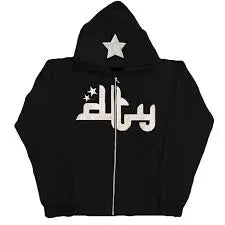 Star Printed Zip Up Hoodies My Store
