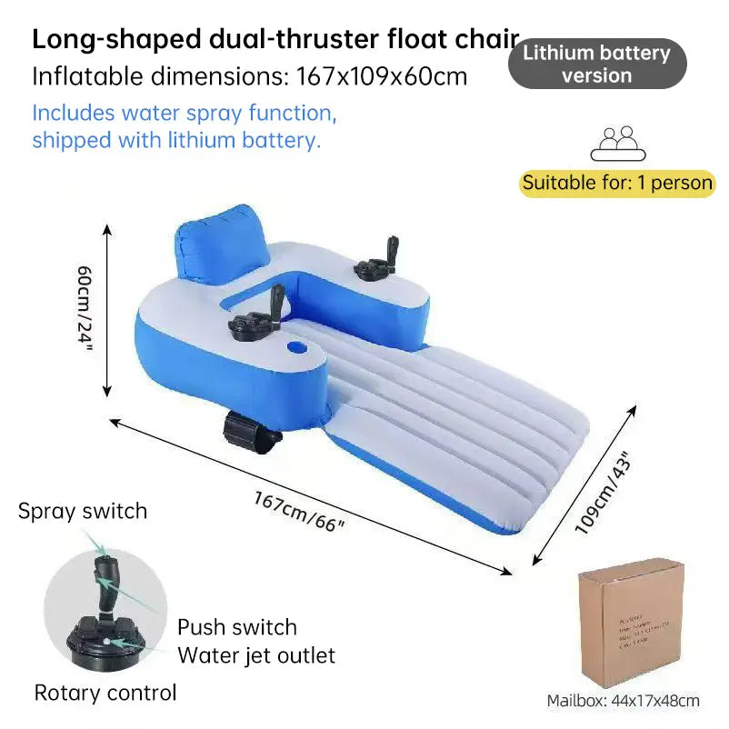 PowerFloat – Electric Propeller Inflatable Lounge Chair, Hands-Free Pool & Lake Cruiser eprolo