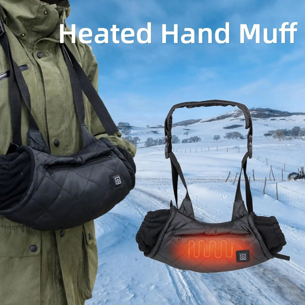 Ice fishing equipment outdoor camping heated warm gloves three speed adjustable heating warm handbag eprolo