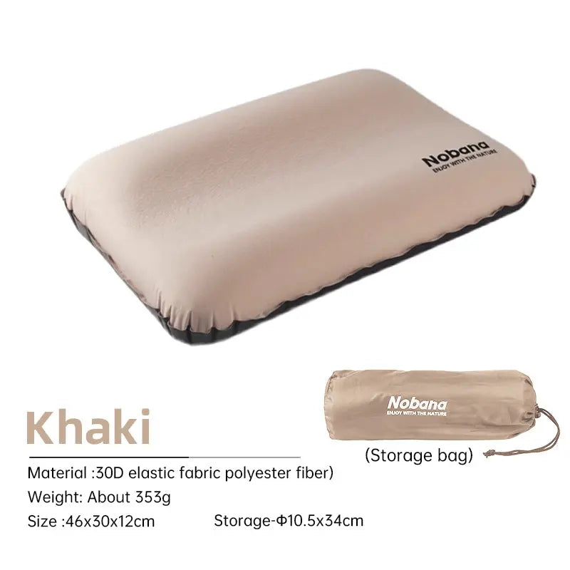 Outdoor 3D Sponge Pillow Automatic Inflatable Pillow Camping Tent Air Cushion Pillow Travel Portable Cervical Neck Pillow eprolo