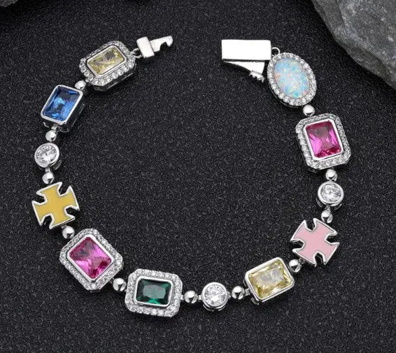 Gold-Plated Hip-Hop Gemstone Necklace MyStore