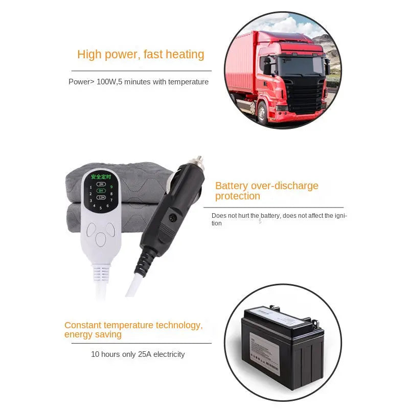 Car electric blanket outdoor camping 12v low-voltage DC safety mattress eprolo