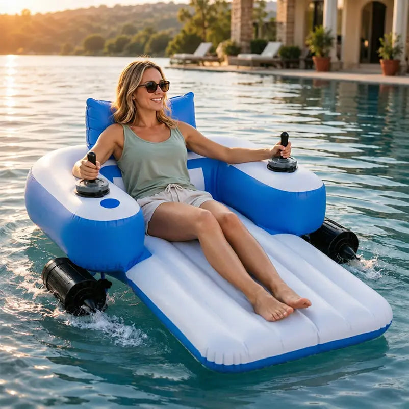 PowerFloat – Electric Propeller Inflatable Lounge Chair, Hands-Free Pool & Lake Cruiser eprolo