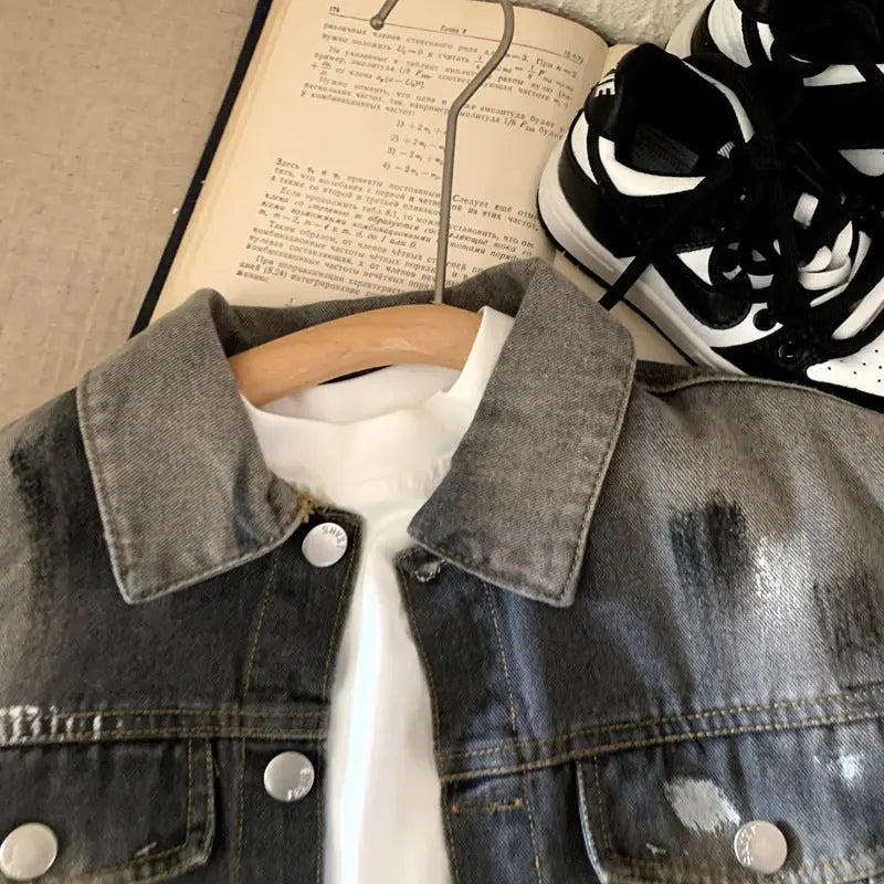 Children's denim jacket long pants two-piece set eprolo