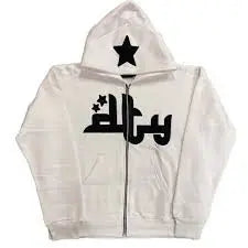 Star Printed Zip Up Hoodies My Store