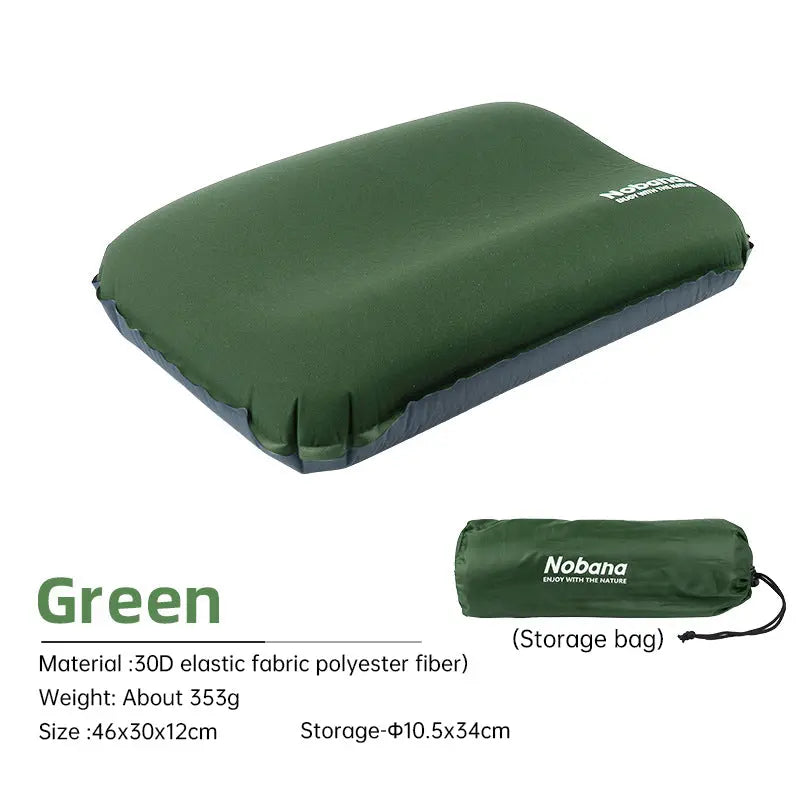 Outdoor 3D Sponge Pillow Automatic Inflatable Pillow Camping Tent Air Cushion Pillow Travel Portable Cervical Neck Pillow eprolo