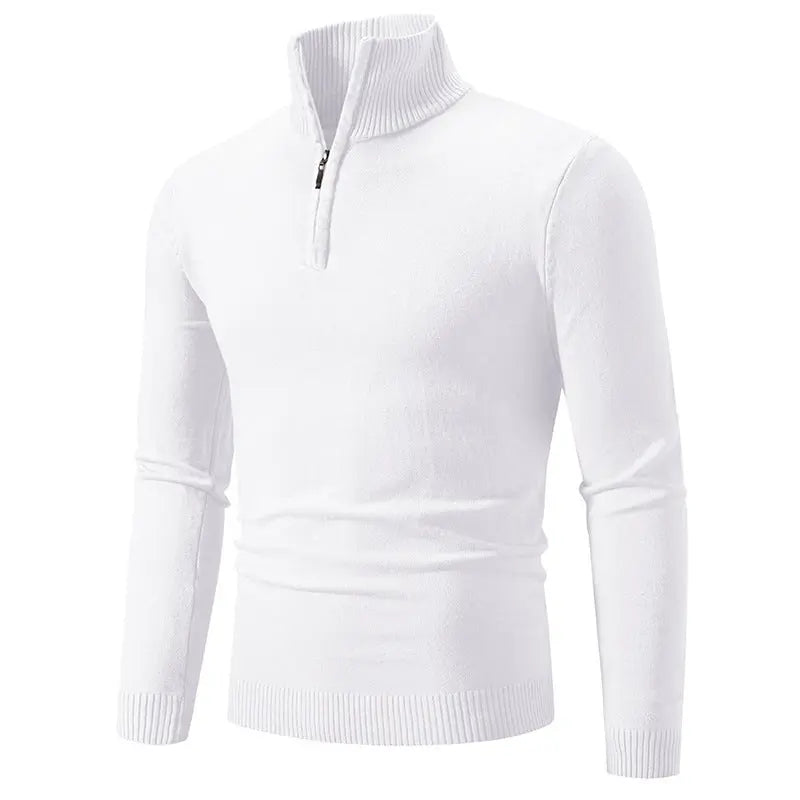 2023 Men's Plus Size Fleece Zip Mock Neck Sweater My Store