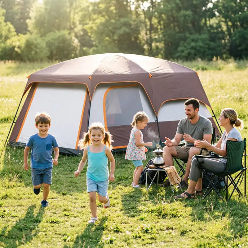 4-6 Person Family Camping Tent, Waterproof Portable Tent with Carry Bag for Car Camping eprolo
