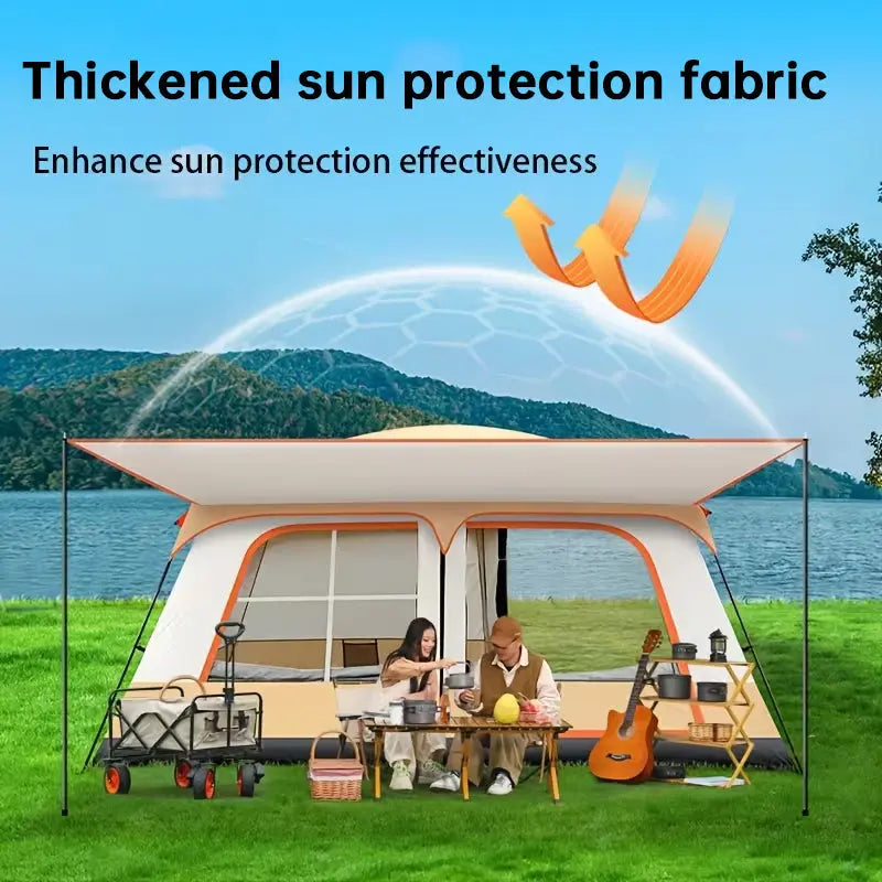 4-6 Person Family Camping Tent, Waterproof Portable Tent with Carry Bag for Car Camping eprolo