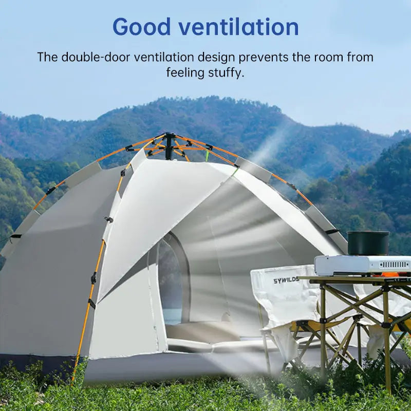 Automatic Pop Up Camping Tent 3-4 Person, Instant Setup Waterproof UV Protection Sun Shelter for Beach Fishing Outdoor eprolo