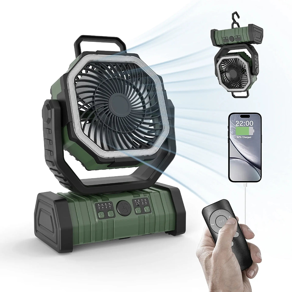 Outdoor Household Power Bank LED Light Camping Fan MyStore