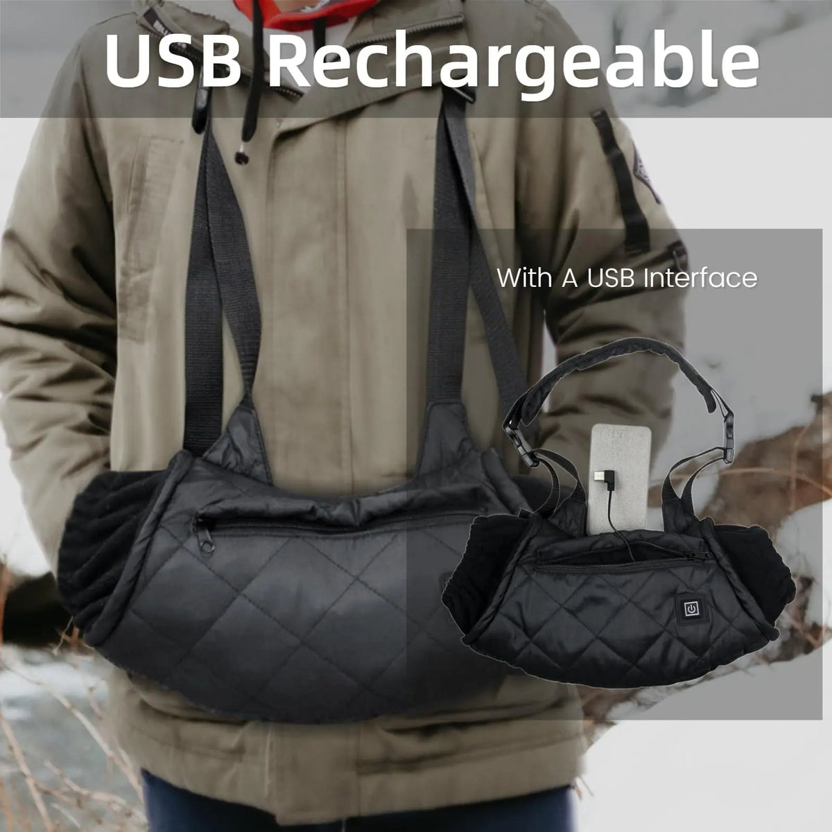 Ice fishing equipment outdoor camping heated warm gloves three speed adjustable heating warm handbag eprolo