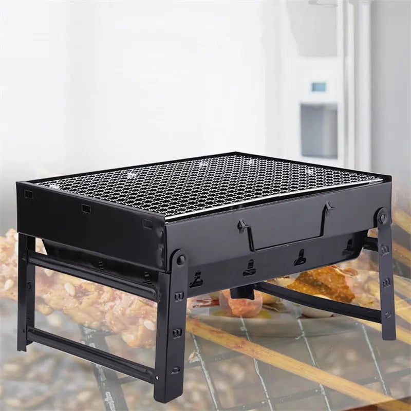 Barbecue Grill Outdoor Camping bbq Foldable Charcoal Grill Household Portable Barbecue Grill Charcoal Stove Skewers BBQ Tool eprolo
