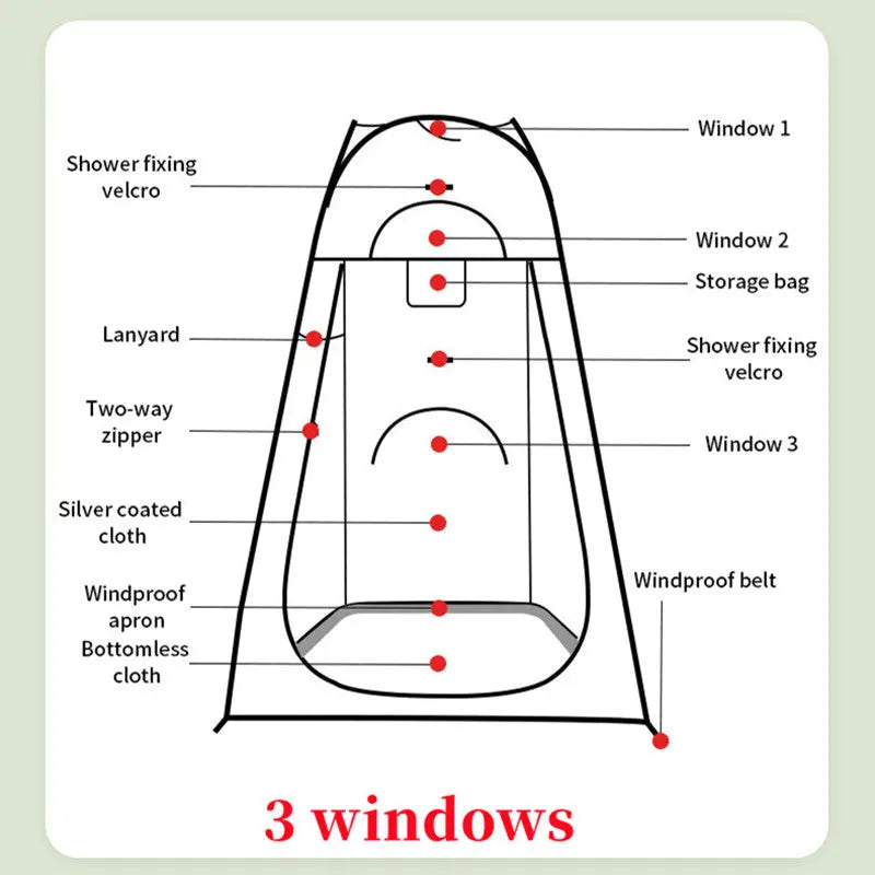 Portable Outdoor Camping Tent Shower Tent Simple Bath Cover Changing Fitting Room Tent Mobile Toilet Fishing Photography Tent eprolo