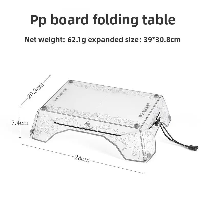 Folding Mini Table - Ultralight PP Camp Table & Tray (97g) Food-grade, Portable for Camping & Hiking Gear eprolo