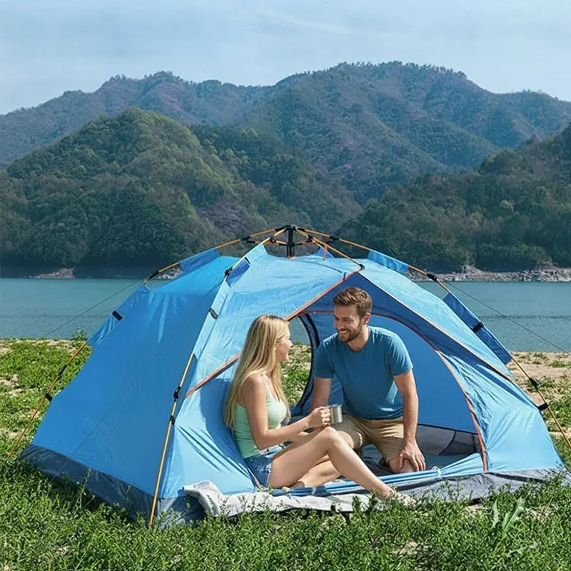 Automatic Pop Up Camping Tent 3-4 Person, Instant Setup Waterproof UV Protection Sun Shelter for Beach Fishing Outdoor eprolo