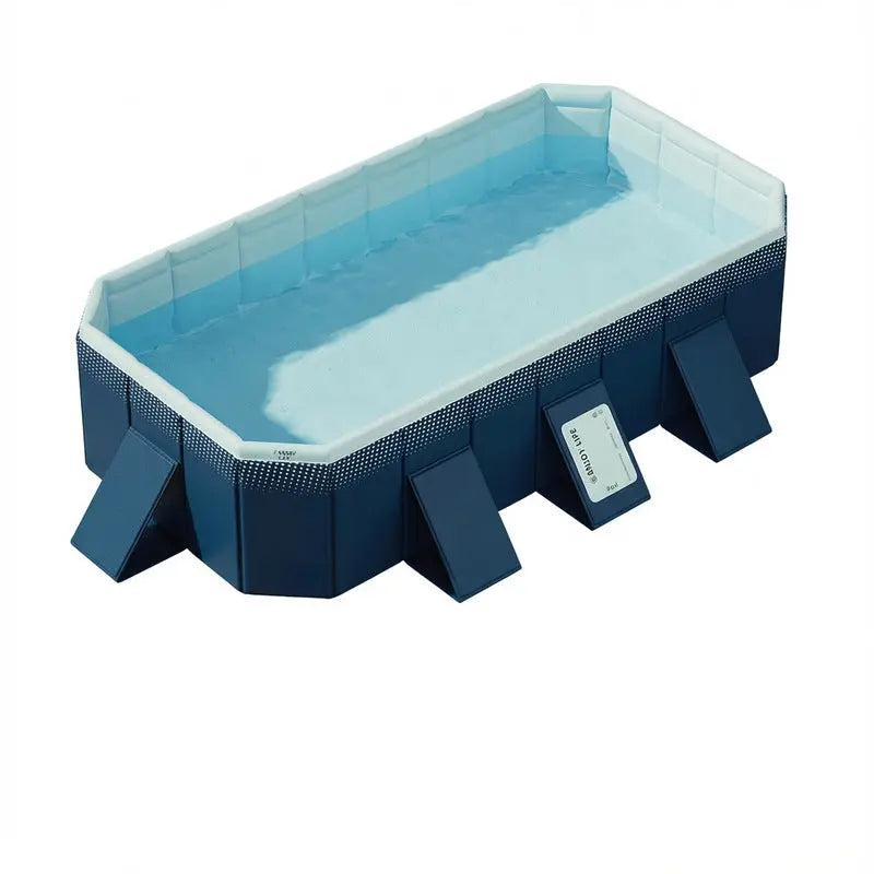 Large Foldable Rectangular Family Swimming Pool, Non-Inflatable Above Ground Pool, Easy Setup Outdoor Pool for Adults and Kids eprolo