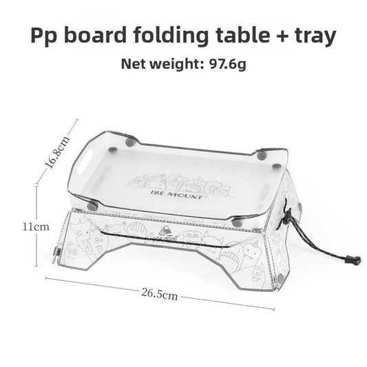 Folding Mini Table - Ultralight PP Camp Table & Tray (97g) Food-grade, Portable for Camping & Hiking Gear eprolo