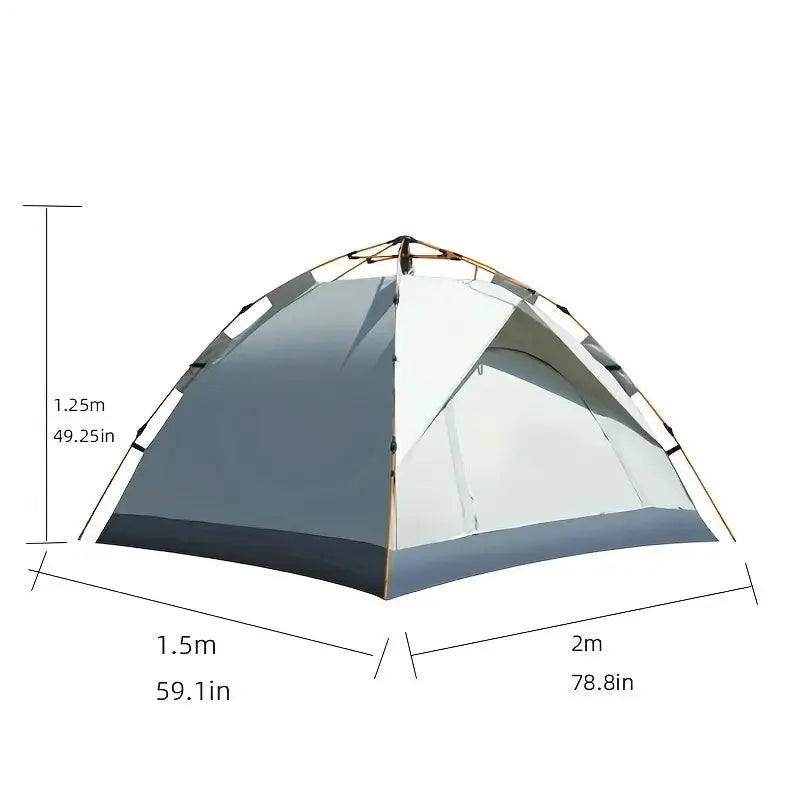 Automatic Pop Up Camping Tent 3-4 Person, Instant Setup Waterproof UV Protection Sun Shelter for Beach Fishing Outdoor eprolo