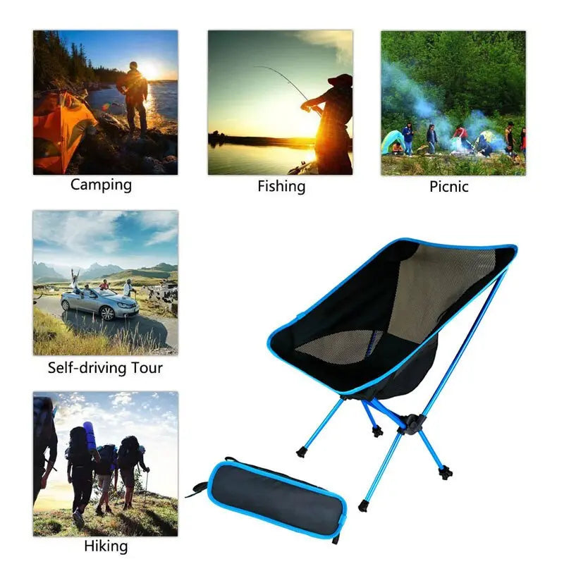 Travel Ultralight Folding Chair Superhard High Load Outdoor Camping Chair Portable Beach Hiking Picnic Seat Fishing Tools Chair eprolo